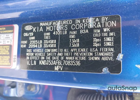 2020 Kia Soul Gt-Line Turbo из США, поврежденный, VIN KNDJ53AF6L7083536